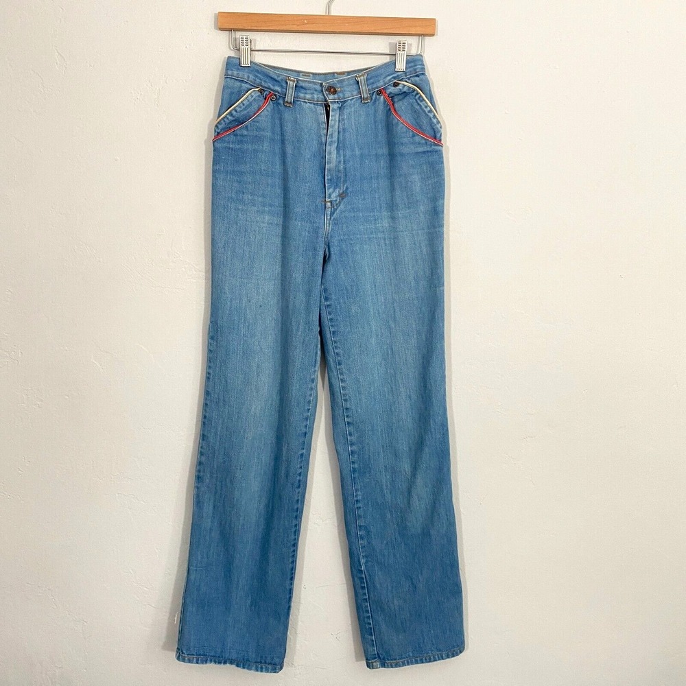 Kmart Vintage Jeans Women Size Waist 26 Blue High Waist 70s Flaw